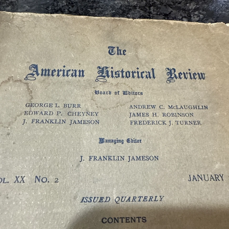 THE AMERICAN HISTORICAL REVIEW | 1915 Vol. XX No.2, The Macmillan Company - Image 2 of 4