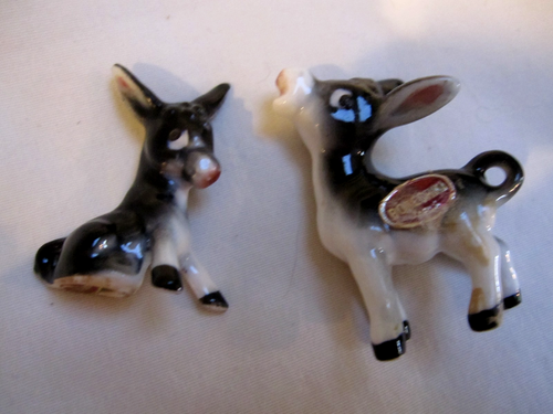 Statuine asino miniatura vintage madre e bambino mulo Burro porcellana Giappone - Foto 11 di 12