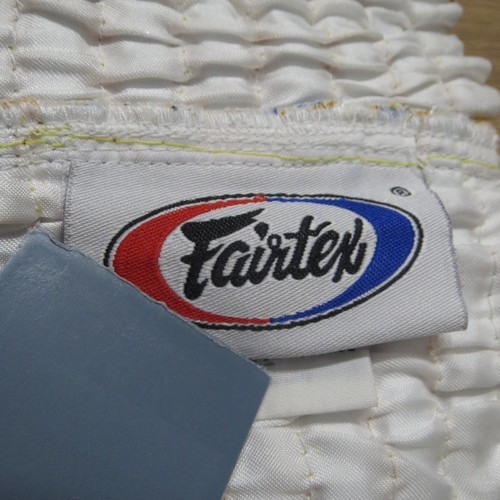 Pantalones Cortos Fairtex Para Hombres XL Muay Thai Sparring Blanco Azul Llama Boxeo MMA UFC - Imagen 7 de 12