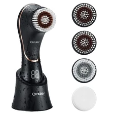 Facial Cleansing Brush, Electric Face Scrubber Rechargeable Exfoliator IPX-7 ...