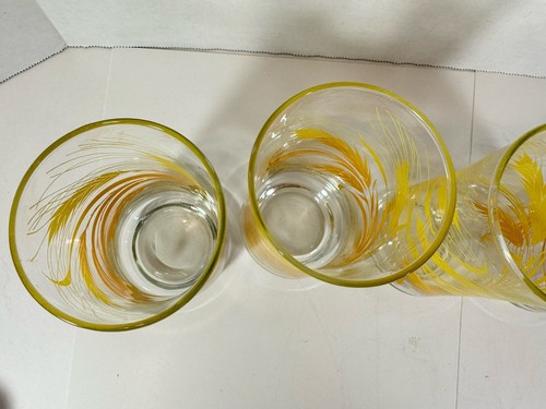 4er Set 70er Vintage Libbey Golden Wheat 16 oz Gläser 5 1/4" gelb sehr schön - Bild 4 von 6