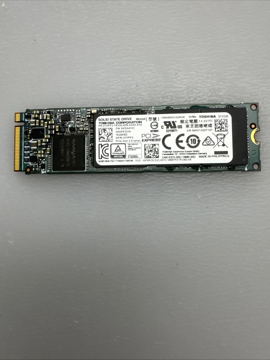 512 GB Toshiba SSD KXG50ZNV512G M.2 Pcie Nvme #M26