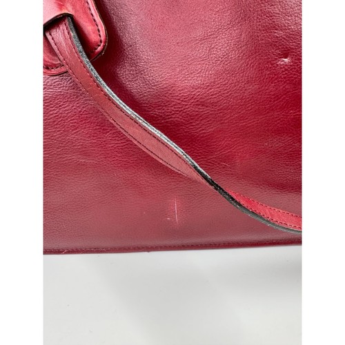 Vintage Scully Unisex Burgundy Red Leather Laptop Work Bag Briefcase Strap VTG - Picture 3 of 14