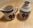 Everyday GIBSON SUGAR BOWL & CREAMER Set w/Lid Housewares Bird Birdhouse