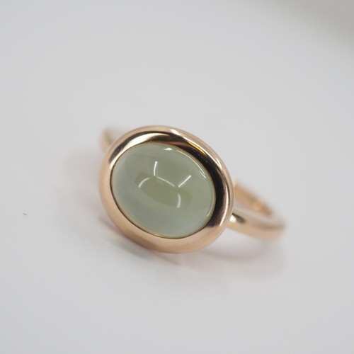 AMICI BY AL CORO RING IN 750/-ROTGOLD PREHNIT CABOCHON ca. 4,10 KARAT RW:52 - Bild 2 von 8