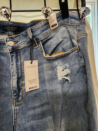 Judy Blue Mid Rise Jeans Damen Größe 24 W Capri Fit Neu Mit Etikett Used-Look - Bild 3 von 10