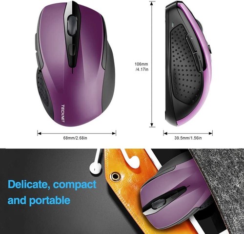 Wireless Mouse, TECKNET Pro 2.4G Ergonomic Wireless Optical Mouse with USB Nano - Picture 6 of 7