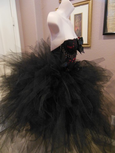 Vampire True Blood Corset & Black Tulle Hip Skirt by Violet Castle Costumery - Picture 5 of 7