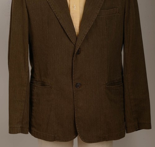 American Eagle Outfitters Mens Sport Jacket Size L Two Button Brown Herringbone - Picture 3 of 20
