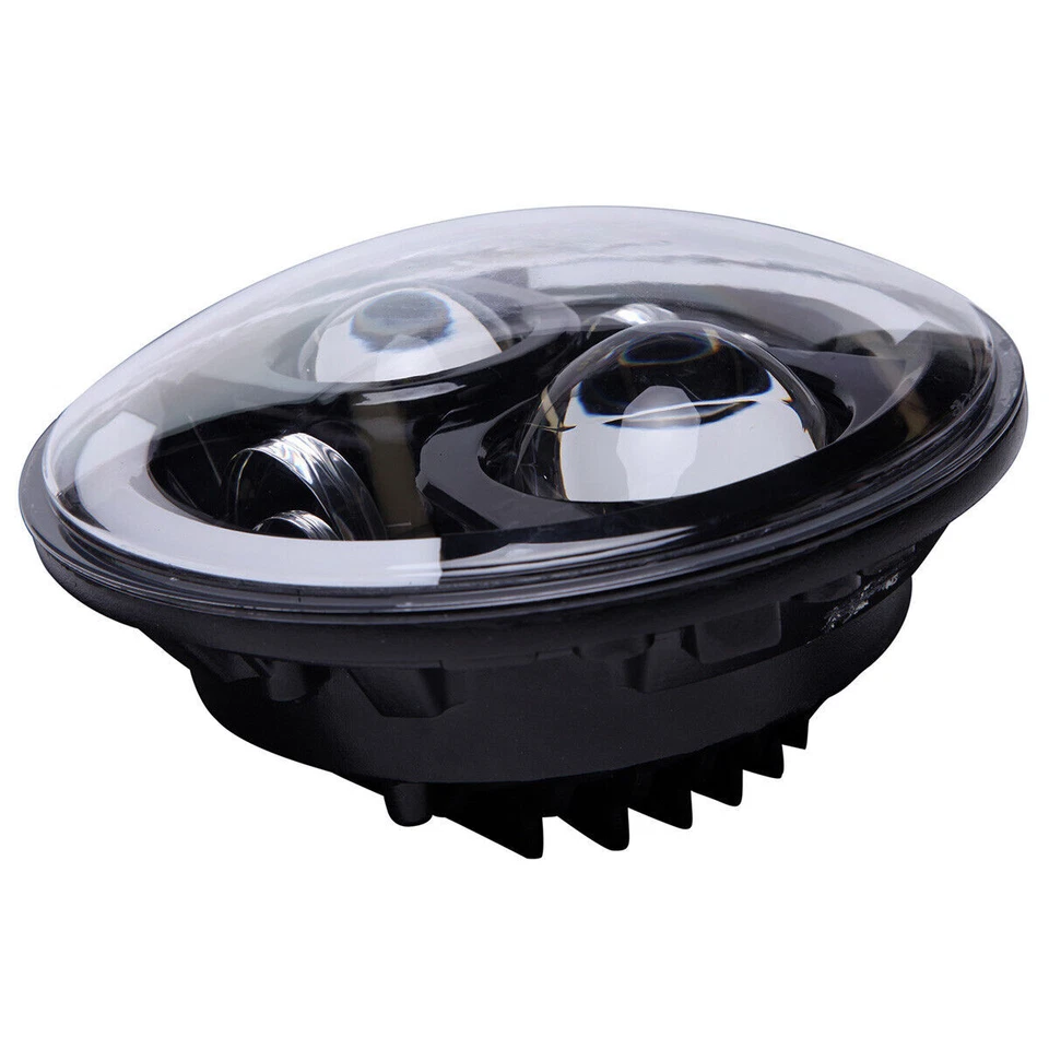 Ajuste para Harley-Davidson Honda Yamaha Moto 7" Faro LED Halo Hi Lo Beam Foto 3 de 4