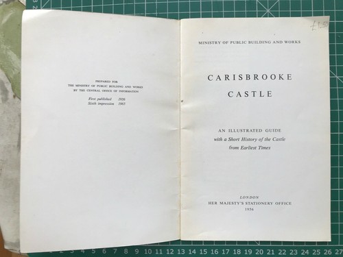 1965 Guide Book, Carisbrooke Castle, Isle of Wight. Guidebook with short history - Imagen 2 de 2