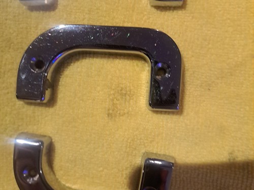 Mercedes W126 W123 Door Latch Chrome Trim Set of 4 NICE - Afbeelding 21 van 24