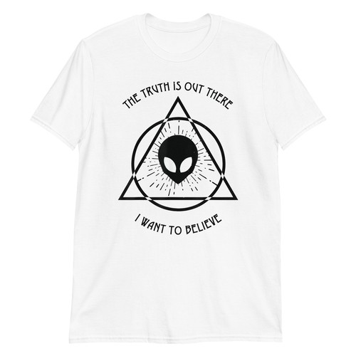 I Want To Believe Tee Alien UFO T-Shirt - Picture 3 of 8