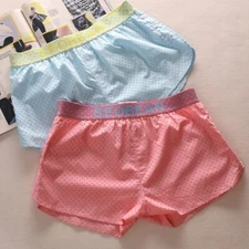 SEOBEAN MENS SEXY COTTON SHORTS HOME COMFORT MESH SPLIT TRUNKS