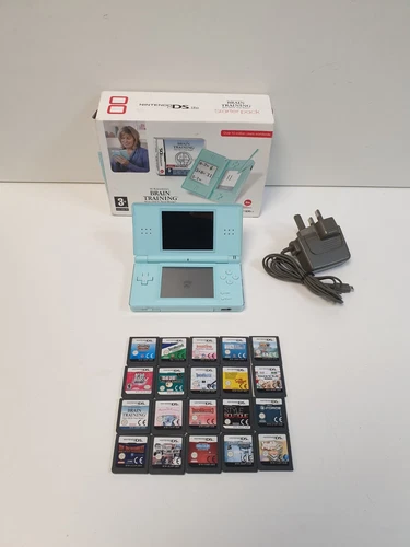 Nintendo DS Lite Handheld Console - Turquoise with 20 games bundle