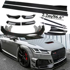 For AUDI TT Front Bumper Lip /Spoiler Side Skirts Rear+Glossy Black
