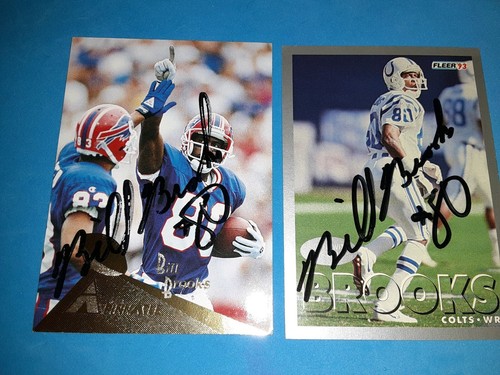 Set of Bill Brooks Signed Football Cards, 1993 Fleer #340-94'Pinnacle #144 Exc! - Picture 1 of 6