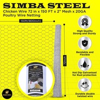 Galvanized Poultry Net - Fencing Chicken Wire 2" Hole - Many Sizes Poultry Mesh 2