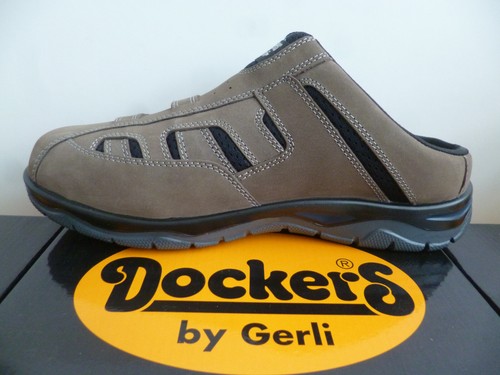 Dockers Uomo Clogs Pantolette Scarpe In Pelle Grigio Marrone 52HU003 - Bild 7 von 8
