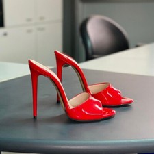 Women's High Heel Mules Slide Slip On Sandals Open Toe Stilettos Slippers Party