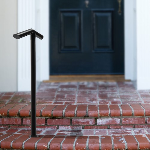 For 1-2 Steps Stair Rail Railing Iron Handrail Kit Outdoor Garden Porch Post TOP - Picture 17 of 22