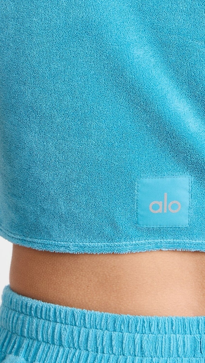 NWT Alo Yoga Cotton Terry Beachside Cropped Short Sleeved
