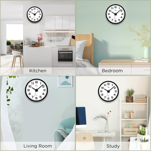 Night Light Wall Clock for Bedroom - Silent Lighted up Wall Clock Glow in the D - Picture 8 of 11