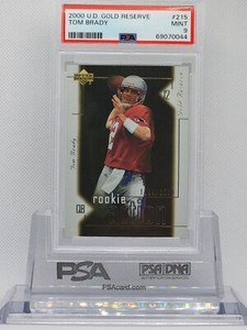 2000 UPPER DECK GOLD RESERVE #215 TOM BRADY Rookie # 1834/2500 PSA 9 MINT