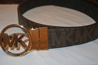 Michael Kors Mk Circle Logo Brown Black Mk Print Reversible Belt Size Large Michael Kors Mk Circle Logo Brown Black Mk Print Reversible Belt Size Large