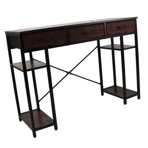 Retro Industrial Computer Desk with Drawer - Sturdy Gaming & Writing Table - Picture 15 of 21