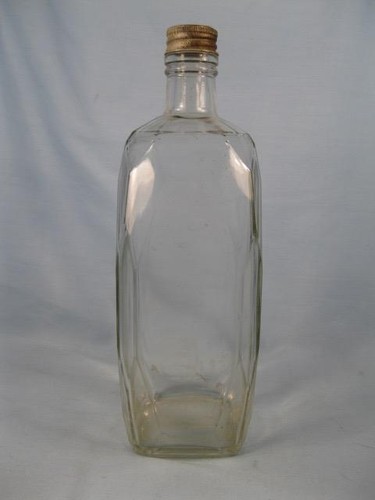 Vintage Seagrams Liquor Bottle Empty Clear Glass D 126 With Tin Metal Lid (O) - Picture 4 of 10