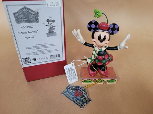 Figura Navidad Feliz Minnie Mouse Jim Shore Disney Traditions 4051967 Nueva con Etiquetas - Imagen 3 de 10