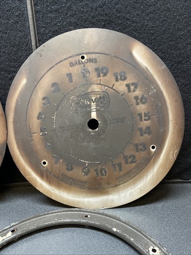 1930’s BENNETT MODEL EM-150 CLOCK FACE GAS PUMP FACES RINGS BEZELS PARTS - Picture 5 of 20