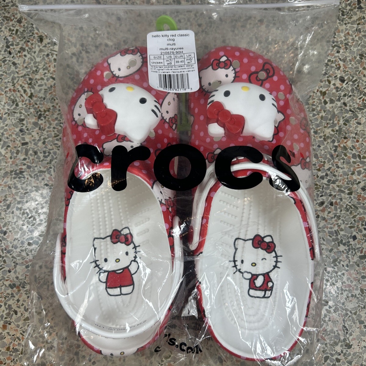 Crocs Hello Kitty Classic Clogs Red Size M7/W9 Adult 210575