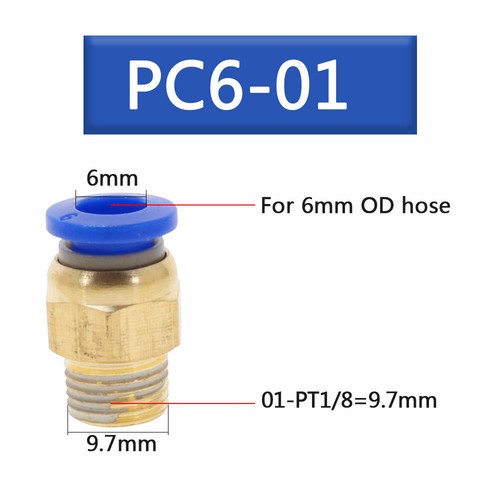 Tubo OD 1/4"" X 1/8"" NPT accesorio neumático empuje para conectar accesorios de aire 10 piezas - Imagen 6 de 9