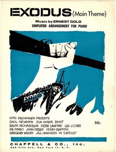 exodus main theme piano solo simplified arrangement 1960 vintage vintage sheet music ebay