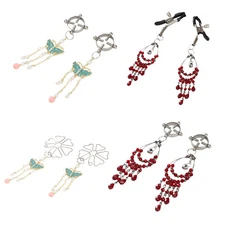 1Pair Women Nipple Breast Clamps Clips Play Toys Props Costume Nice Accessory 
