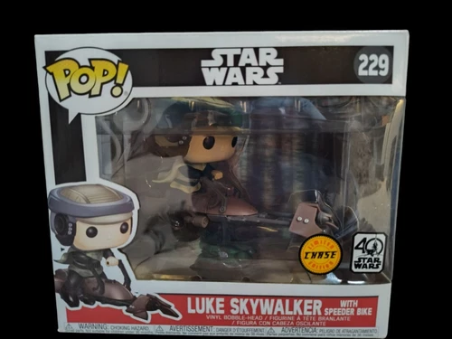 Funko Pop! Star Wars Luke Skywalker with Speeder Bike #229 Vinyl Figure Chase