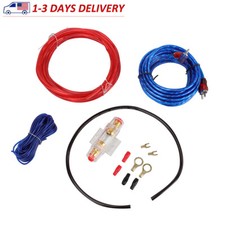 8GA 1500W Car Audio Cable Kit Amp Amplifier Install RCA Subwoofer Sub Wiring Kit