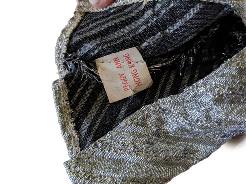 Marked Peggy Ann Doll Coat Hong Kong Silver Metallic Jacket - Picture 3 of 4
