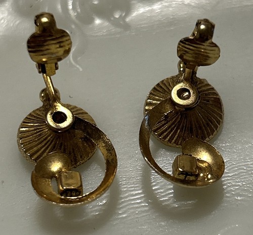 Rari orecchini vintage anguria Rivoli tono oro clip on - Foto 8 di 8