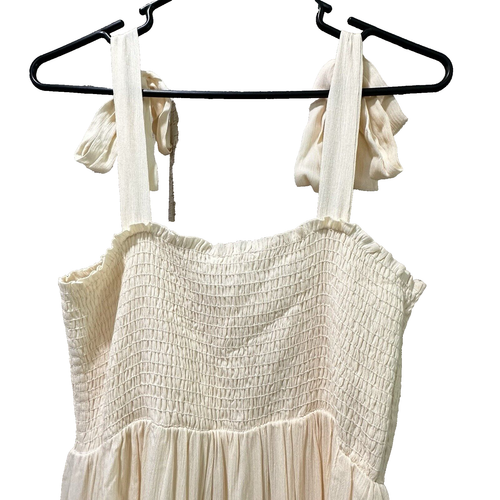 Hello Miz Smocked Tie Strap Maternity Midi Dress size L #82-11 Casual Summer - Picture 9 of 12