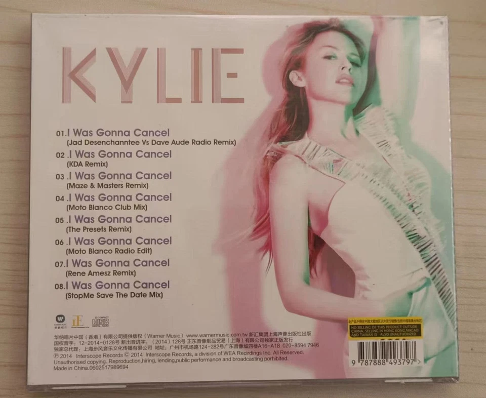 KYLIE MINOGUE - я был собираюсь отменить - ремиксы 8-Trk EP CD - Изображение 2 из 2