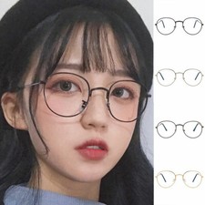 Unisex Round Metal Frame Clear lens Vintage Retro Geek Fashion Glasses Specs,