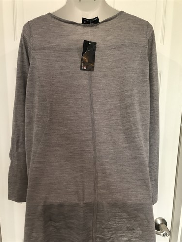 Laura Plus Size 2X Gray Tunic Wool Blend Lightweight Fine Knit Gray Sweater - Picture 4 of 7
