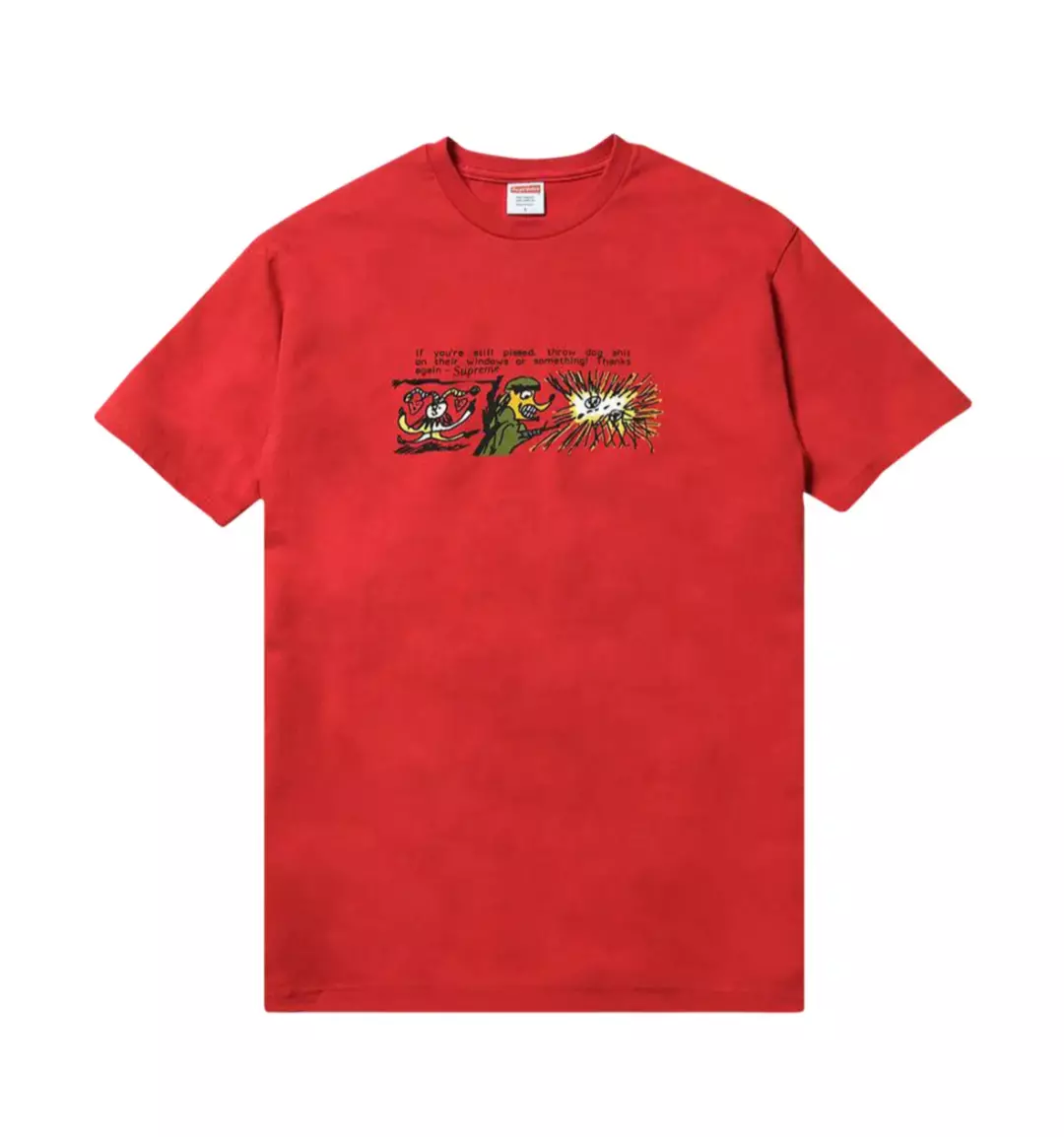 Neuf ! T shirt Supreme F/W 17 Dog Sh*t (rouge) grand