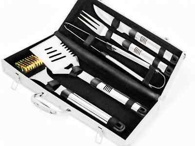 ACTIVA Grillbesteck Set 5-teilig Edelstahl Koffer Geschenk Vatertag Männer NEU