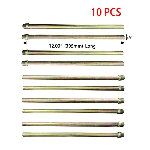 10Pcs Straight Wire Universal Exhaust Hanger 3/8'' Mild Steel 12'' Single Heade