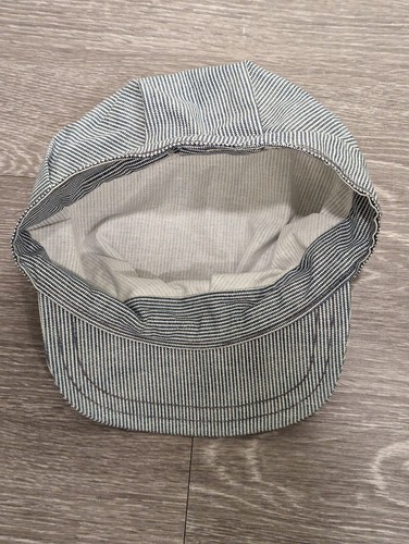 Vintage Railroad Engineer Hickory Stripe Fitted Hat Cap Train Conductor 6 3/4 S - Picture 8 of 9