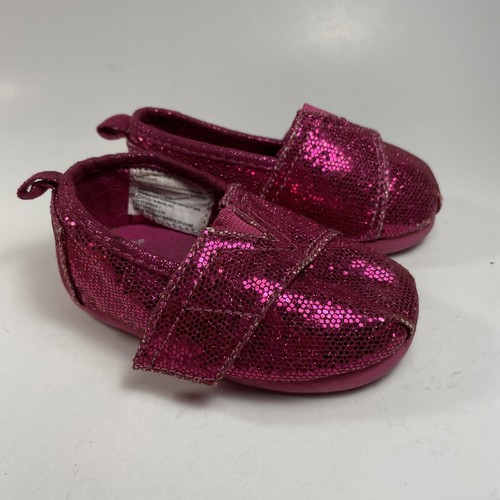 gymboree toddler girl shoes 4 Sparkle Fuchsia Pink Hook & Loop Close Gently Used - Picture 3 of 4